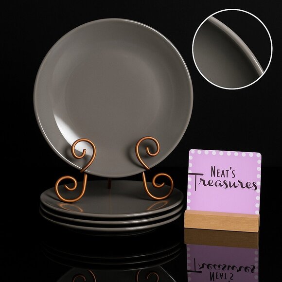 Project 62 Target AVESTA Gray Stoneware Smooth Coupe 10" Dinner Plates Set of 4 - Picture 1 of 16